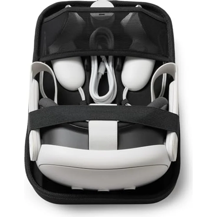 PowerA Carrying & Cleaning Kit für Meta Quest 3, Reisetasche mit gepolstertem Fach, Mikrofasertuch und Pinselstift, Schwarz – Bild 5