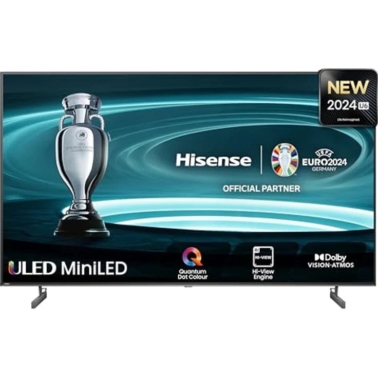 Hisense 55U6NQ 139 cm (55 Zoll) Fernseher 4K Mini LED ULED HDR Smart TV, 60Hz, HDMI 2.0, Game Mode Plus, Dolby Vision & Atmos, Bluetooth, Alexa Built-in, Anthrazit, [2024] – Bild 1