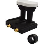 Premium X Monoblock Twin PXMB-3T LNB 0,1dB für Astra 19,2° & Eutelsat 16°, wasserdicht, kompatibel mit 80-85cm Satellitenschüsseln für bis zu 2 Teilnehmer