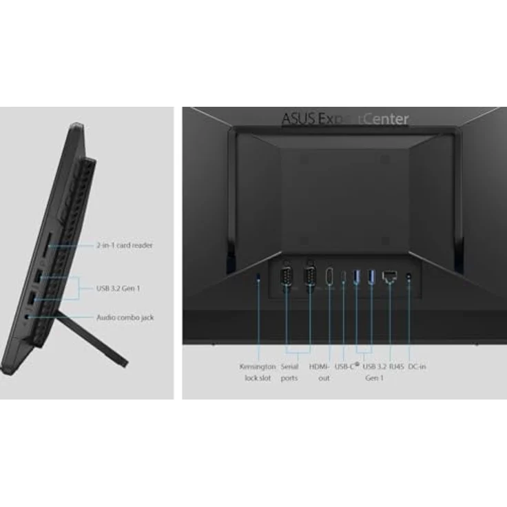 ASUS ExpertCenter E1 AiO E1600WKAT-BMR143M, All-in-One-PC mit 15,6″ HD Touch-Display, Celeron N4500, 4GB RAM, 128GB SSD, schwarz – Bild 4