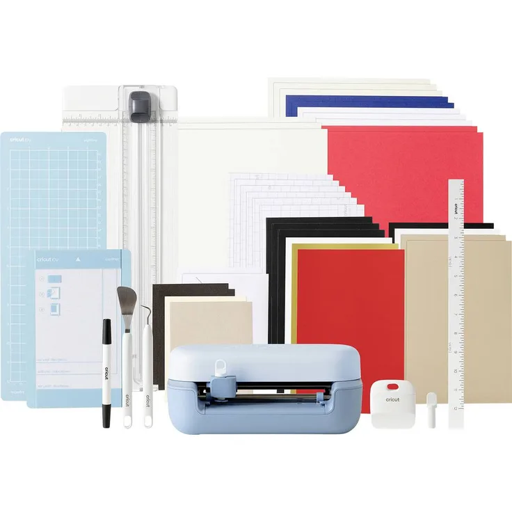 Cricut JOY 2 Essential Bundle Blue(P), Schneideplotter mit 29.7 cm Schnittbreite und Zubehör für bis zu 35 Projekte