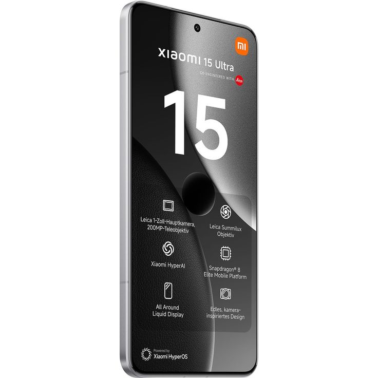 Xiaomi 15 Ultra 5G – 6,73" AMOLED 120Hz, Snapdragon 8 Elite, 512GB, 16GB RAM, 200MP Quad-Kamera, 8K-Video, Silver Chrome – Bild 2