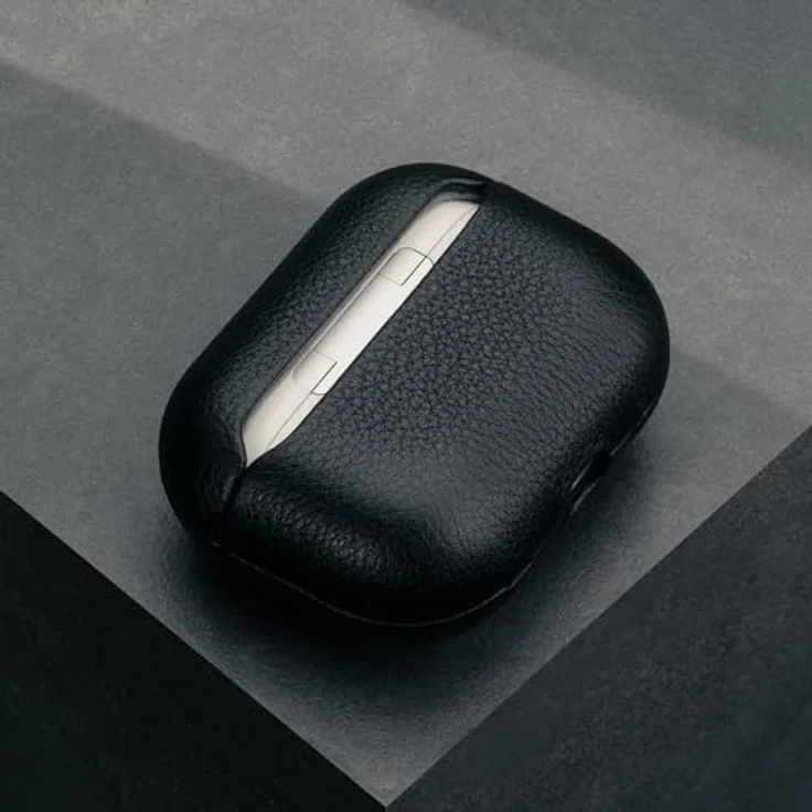 TORRO Lederhülle für AirPods Pro (1. und 2. Generation) – Echtleder Schutzhülle in Schwarz mit kabellosem Laden und Mikrofaser Futter – Bild 4