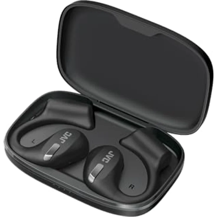 JVC Nearphones HA-NP50T-B, True Wireless Earbuds, Open Ear Design, Active Noise Reduction, Multi-Point, IPX4, Mikrofon-Muting, 38 Std. Laufzeit, BT 5.3, (Schwarz) – Bild 2