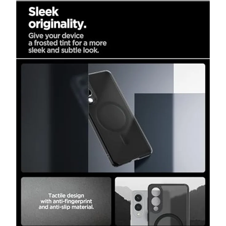 Spigen Ultra Hybrid MagFit Hülle für Samsung Galaxy S25 Edge, kompatibel mit MagSafe, frosted black, mit Air Cushion Technologie und Schutzrand – Bild 4