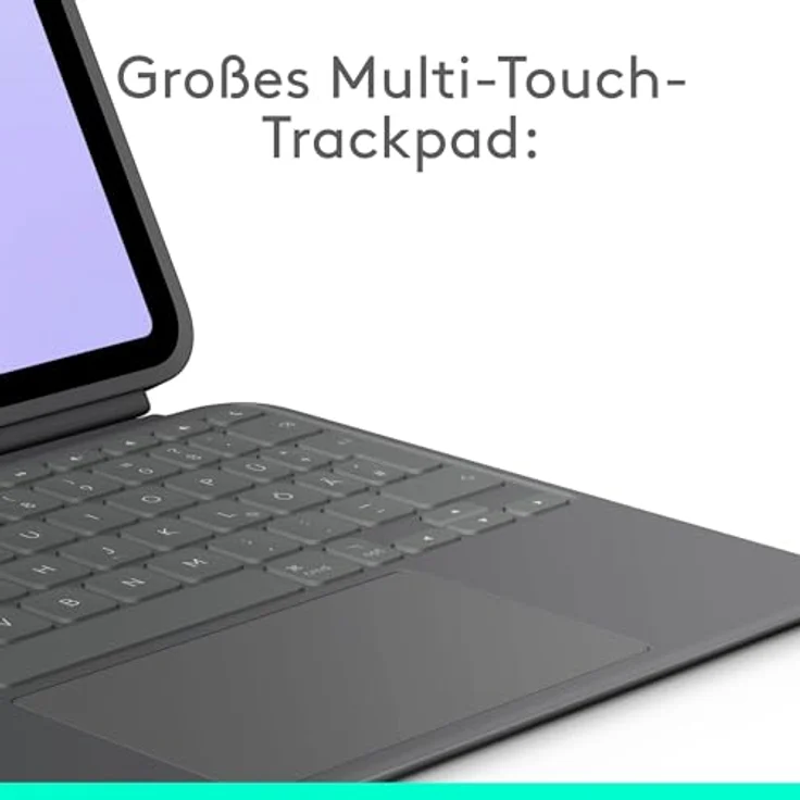 Logitech Combo Touch iPad Pro 11 Zoll (M4) (2024) Tastatur-Case - Hintergrundbeleuchtete Tastatur, Multi-Use-Modus, Deutsches QWERTZ, Graphit – Bild 4
