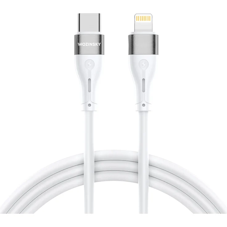 WOZINSKY WSTCL2 Lightning auf USB-C PD 27W Kabel 2m - Weiß, Hochleistungs-Smartphone-Zubehör für schnelle Datenübertragung und Aufladung
