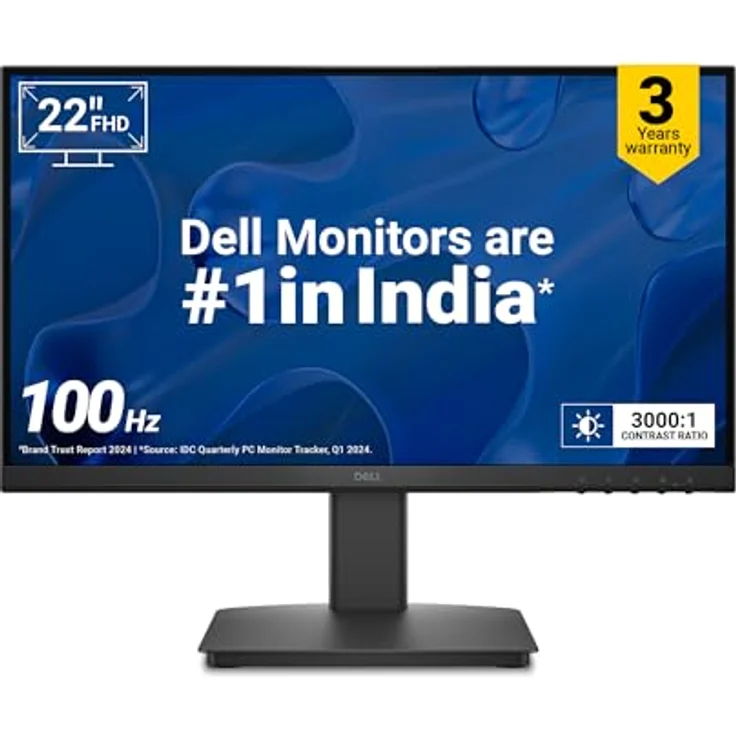 Dell 22 Monitor SE2225HM 21,5 Zoll Full HD (1920x1080), 100Hz, VA, Blendfrei, Neigbar, Comfortview Plus, 3 Jahre Garantie - Schwarz – Bild 1
