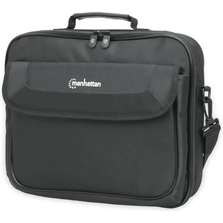 MANHATTAN Laptoptasche Notebooktasche 14.1″ vollständig aufklappbar, schwarz – Bild 1