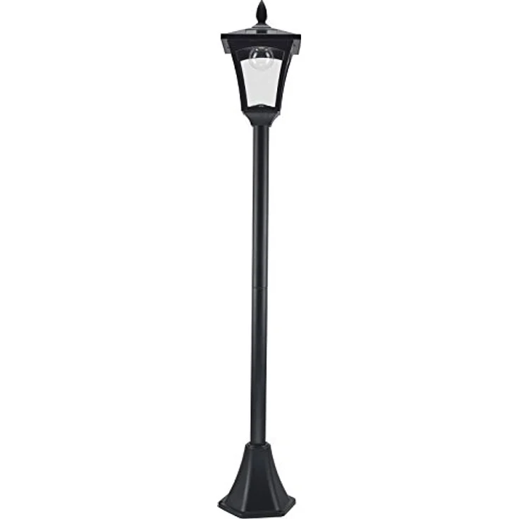 Outsunny Solar Gartenlaterne Laterne Wegleuchte mit LED 40 Lumen Schwarz 18 x 18 x 160cm – Bild 5