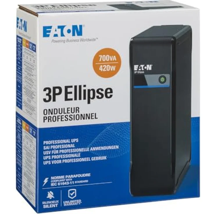 Eaton 3P Ellipse 3P700D, Unterbrechungsfreie Stromversorgung 700VA 420W mit 4 Steckdosen, ideal für IT-Geräte und Elektronik – Bild 5
