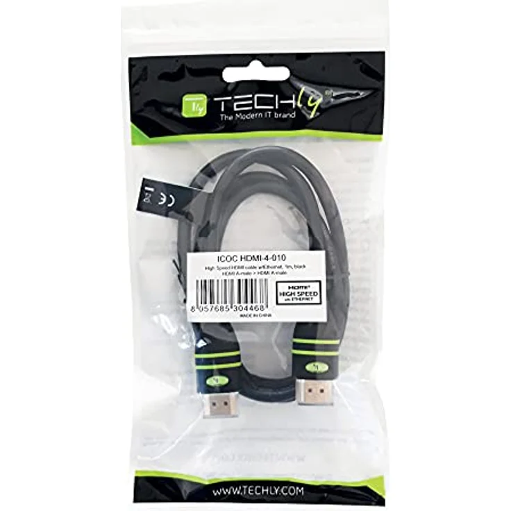 Manhattan 323192 High Speed HDMI-Kabel mit Ethernet-Kanal (HEC ARC 3D 4K) HDMI-Stecker auf HDMI-Stecker geschirmt schwarz 1 m – Bild 3