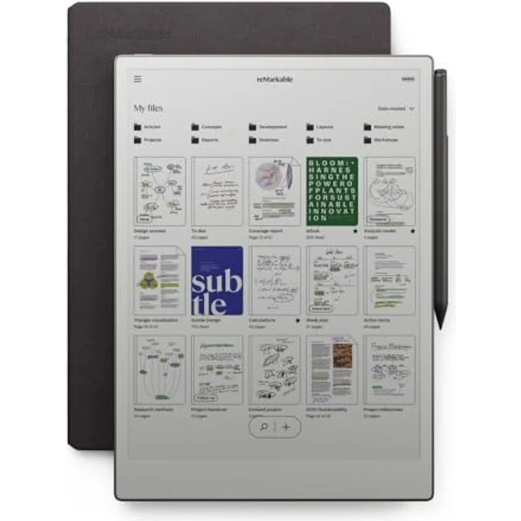 Remarkable reMarkable Papier Pro Bundle – Folio Case aus Mosaic Weave | 11,8 Zoll Farbdisplay und Leselicht | mit Marker Plus Pen – Bild 1