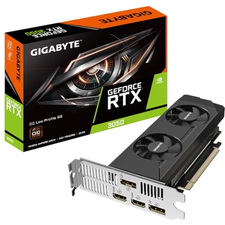 Gigabyte GeForce RTX 3050 OC Grafikkarte mit NVIDIA Ampere Streaming Multiprozessoren und 6GB GDDR6 (96-Bit), weiß – Bild 1