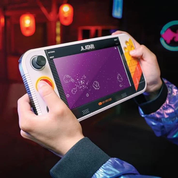 My Arcade My Arcade Atari Portable Gaming System (Gamestation Go), tragbare Konsole mit 200+ Spielen, 7 Zoll Farbdisplay, WiFi, HDMI, USB-C, wiederaufladbarer Akku – Bild 5