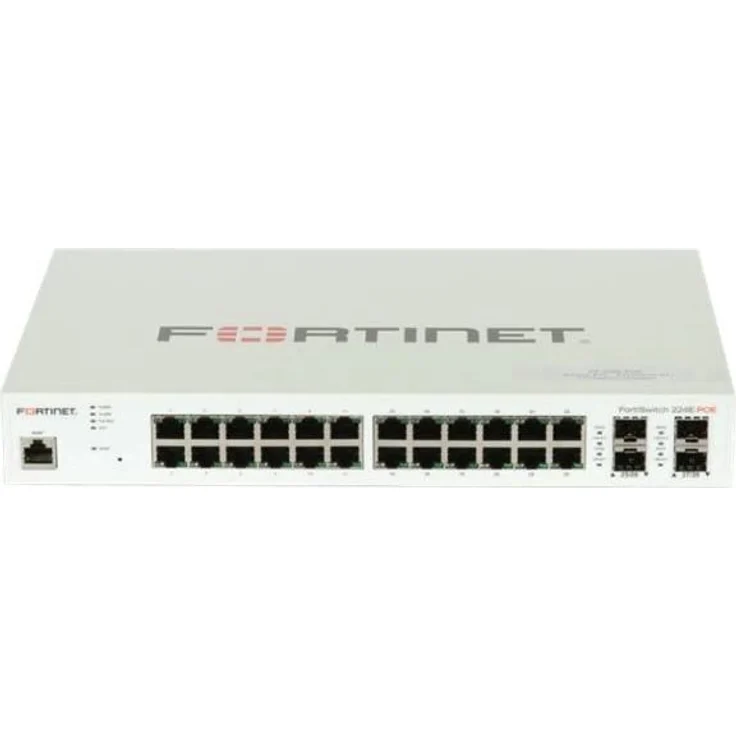 Fortinet FortiSwitch 224E-POE Managed L2/L3 Gigabit Ethernet (10/100/1000) 1U Power over Ethernet (PoE) (24 Ports), Netzwerk Switch, Weiß