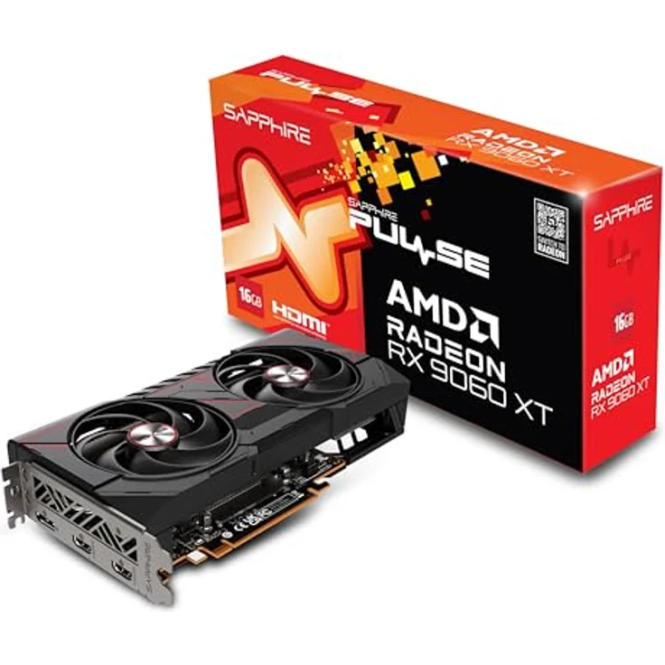Sapphire Pulse AMD Radeon RX 9060 XT Gaming OC, 16GB GDDR6, Dual HDMI-DP – Bild 1
