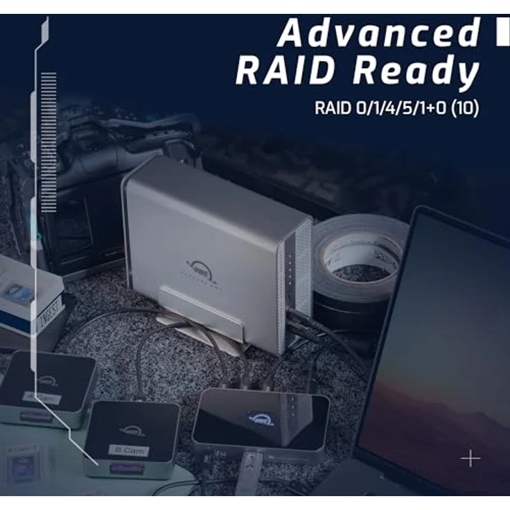OWC Express 4M2 (M.2) Festplattengehäuse, Silber, 4-Slot NVMe mit bis zu 3200 MB/s, USB4 und Thunderbolt kompatibel, RAID-Unterstützung – Bild 7