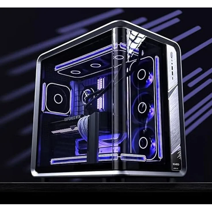 Jonsplus BO400CG PC-Gehäuse, Midi-Tower ATX mit Tempered Glass, Curved Design, gunmetal grey – Bild 6