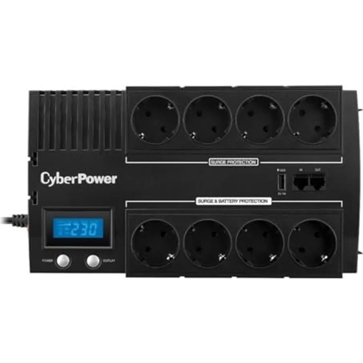 CYBERPOWER BR700ELCD Line-Interactive USV 700VA-390W GreenPower Energy Saving Technologie LCD USB 4+4 Schukoausgang BE700G-GR – Bild 2