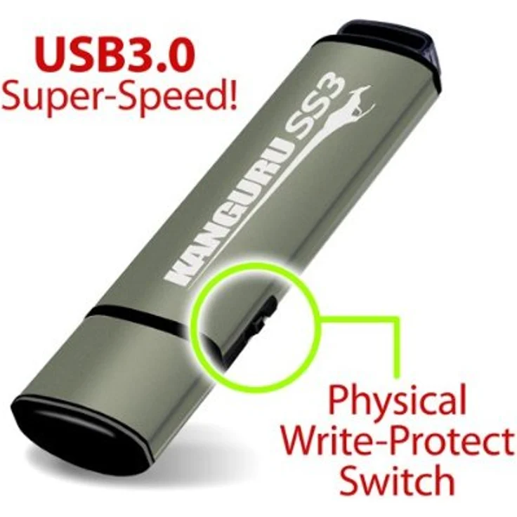 Kanguru SS3 USB-Stick (USB 3.0, mit Verschlüsselung geschützt), Braun braun 16 gb – Bild 3