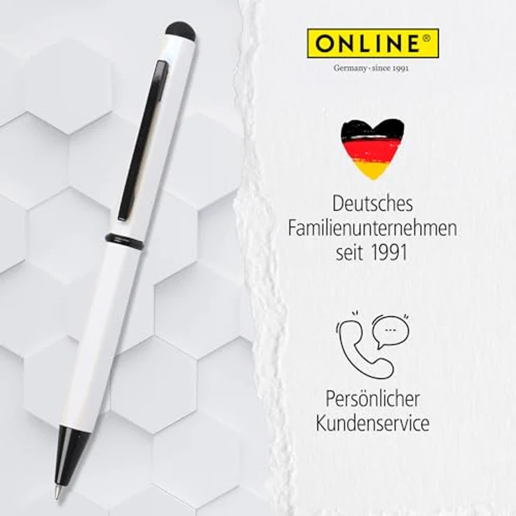 ONLINE Kugelschreiber Hexagon Stylus Pearl, Metall mit integrierter Stylus-Spitze, blau – Bild 6