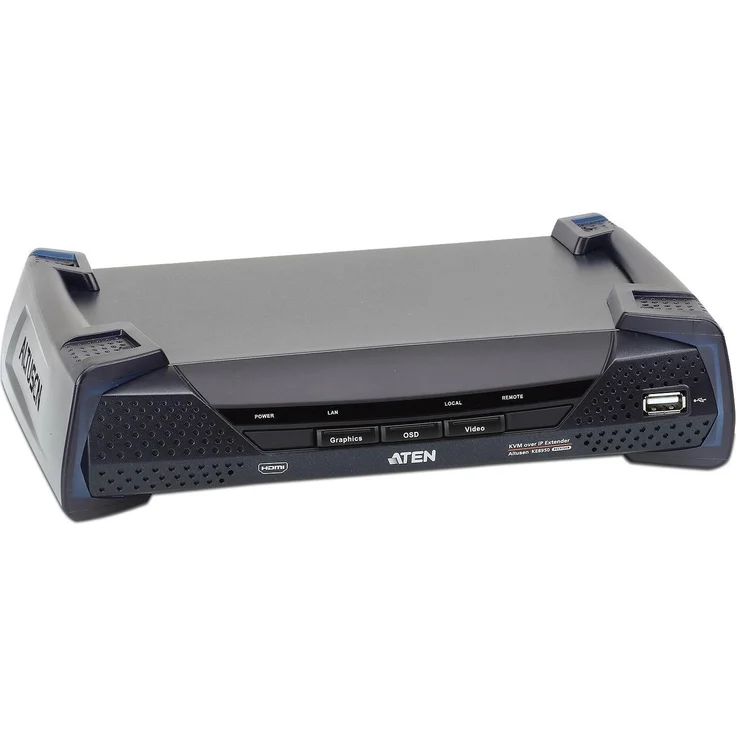 Aten KE8950, 4K HDMI KVM over IP Extender, Schwarz, Remote Zugriff über Intranet, 1 Gbps SFP Unterstützung