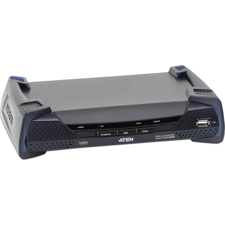 Aten KE8950, 4K HDMI KVM over IP Extender, Schwarz, Remote Zugriff über Intranet, 1 Gbps SFP Unterstützung