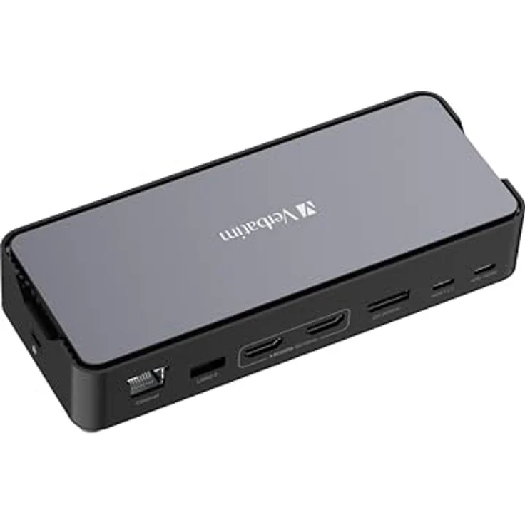 Verbatim USB-C Pro Docking Station, 15-in-1 Hub, Multiport Adapter zu HDMI 4K und 8K, USB-A und USB-C, PD 80 W, AUX, Card Reader, in Schwarz – Bild 3