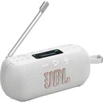JBL Tuner 3, Tragbares DAB/DAB+/UKW Bluetooth Radio, 6 Sender, 15 Std Wiedergabe, IP68 Wasser- und staubdicht, Auracast Multi-Cast, kompatibel mit JBL Portable App, Weiß