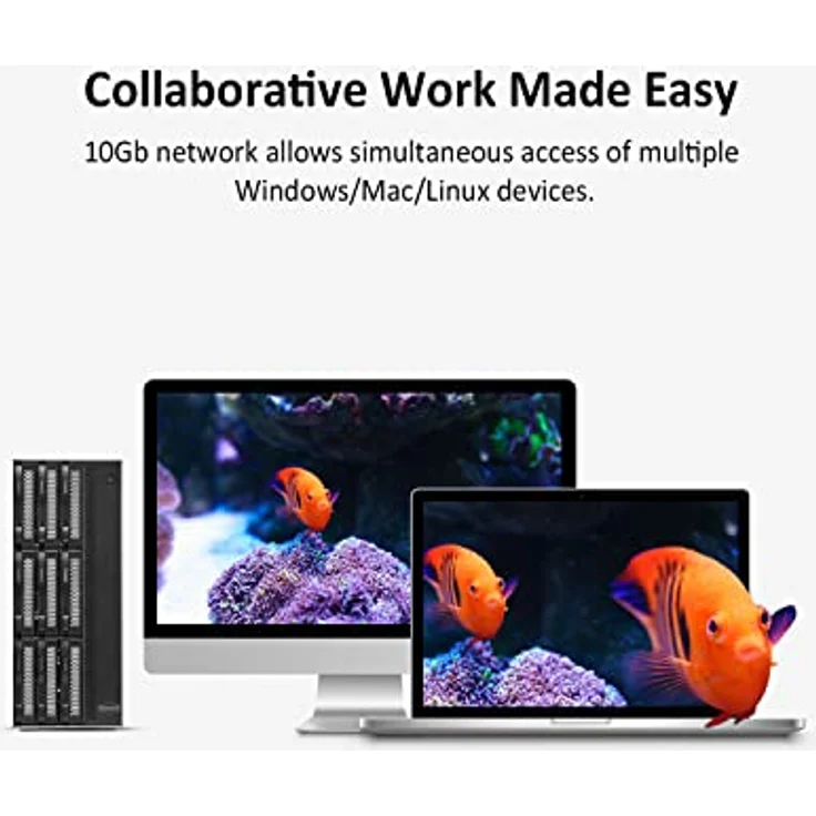 TERRAMASTER T9-450 9Bay NAS Storage - Hochgeschwindigkeits-Network Attached Storage mit Quad-Core CPU, 8GB DDR4, Zwei SFP+ 10GbE Schnittstellen, Netzwerkspeicherserver (ohne Festplatte) – Bild 5