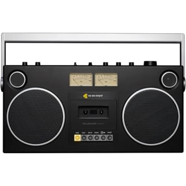 We Are Rewind Curtis, Retro Kassettenrekorder Boombox mit Bluetooth 5.4, Aufnahmefunktion und 104 W Stereo Lautsprechern, tragbar mit 15h Akku, Schwarz – Bild 1
