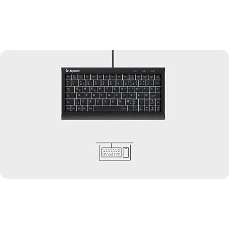 KeySonic TAS KSK-3011ELC (DE) Super-Mini Tastatur mit Nummernblock, Schwarz – Bild 6