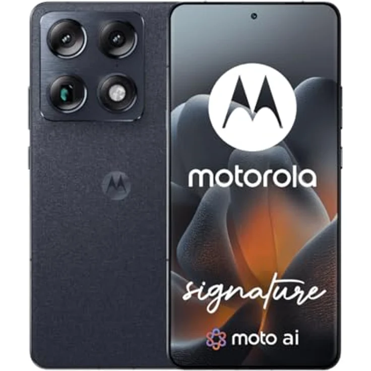 Motorola Signature, Smartphone mit 16GB RAM, 512GB Speicher, Triple Camera 50MP, 6.8" AMOLED 165Hz, Snapdragon 8 Gen 5, IP68/69, Carbon – Bild 2