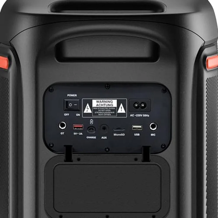 Denver BPS-470, Bluetooth Party Speaker mit 2 x 10" Woofers, 2000 W, spritzwassergeschützt, schwarz, neu – Bild 9