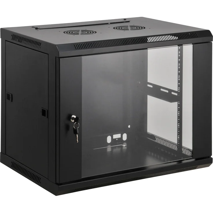 Intellinet 19" Wandverteiler, Serverschrank, Schwarz - 9 HE, vollständig montiert, 500 (H) x 600 (B) x 450 (T) mm – Bild 1
