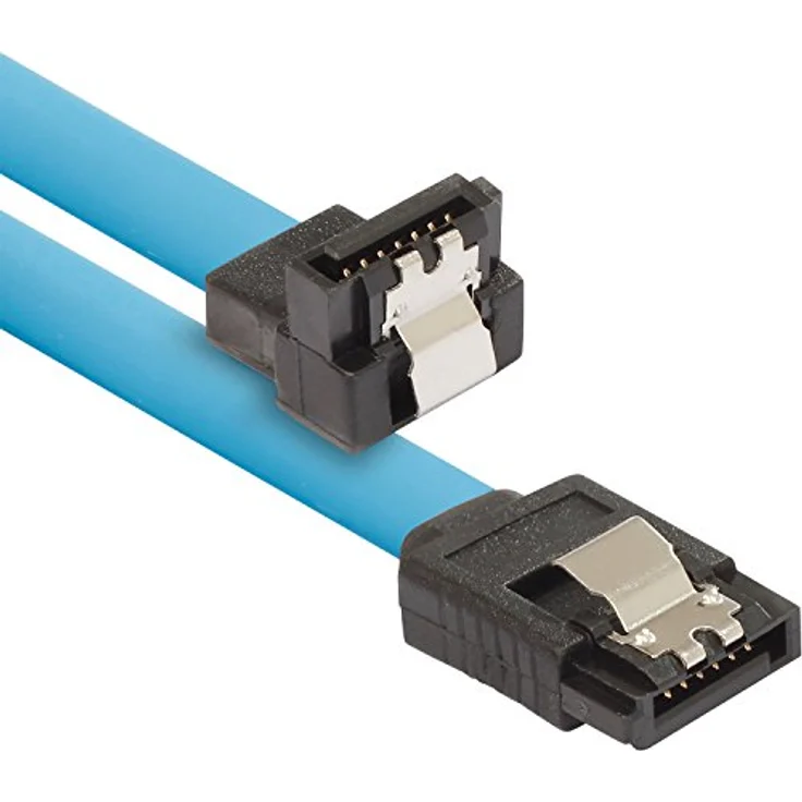 Poppstar 3x 50cm Sata 3 HDD SSD Datenkabel (Sata Kabel - Stecker gerade auf gewinkelt) (bis zu 6 Gbit/s), blau – Bild 2
