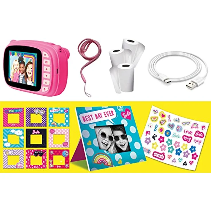 Lisciani - BARBIE Print Cam - Sofortbildkamera BARBIE für Kinder ab 5 Jahren - 3 in 1: Sofortfotos Selfie-Kamera Video - Druckt 180 Fotos - Großer Farb-LCD-Bildschirm - Aufkleber – Bild 3