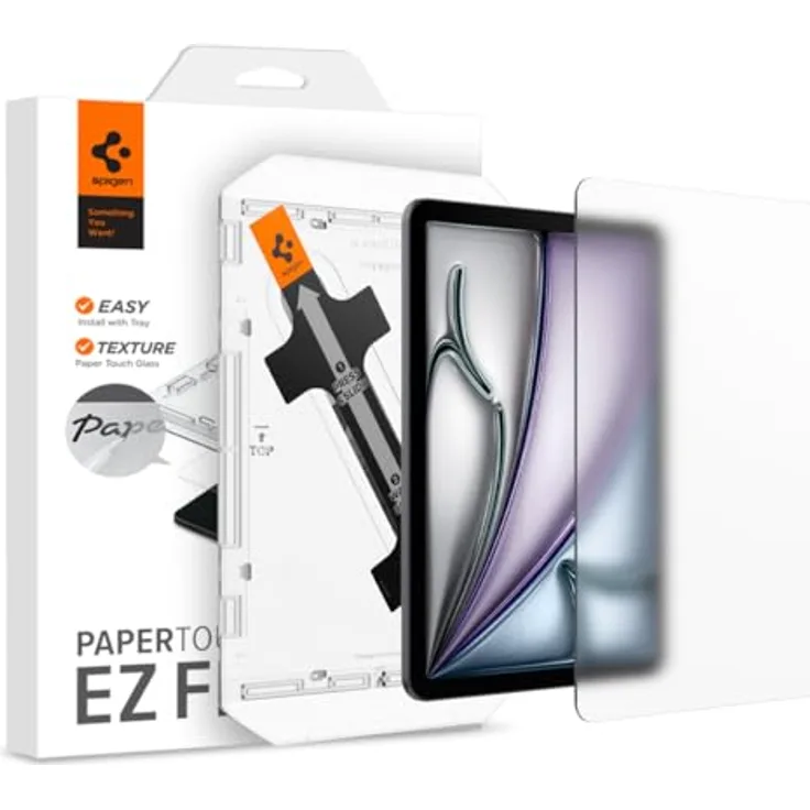 Spigen PaperTouch EZ Fit kompatibel mit iPad Air 6 M2 (2024), 11 Zoll, Papier Textur, Matt, 9H Härte