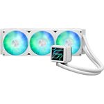 ASUS Prime LC ARGB White Edition All-in-One-Flüssig-CPU-Wasserkühlung mit vergrößerter Kontaktfläche und Infinity-Spiegellinsen