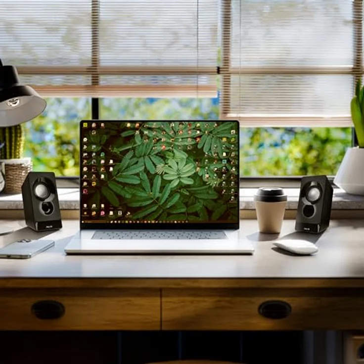 NGS SB210, Stereo-Lautsprecher 12 W, USB-Stromversorgung, 3,5-mm-Klinkeneingang, Kompaktes Design, Klangerlebnis mit klarer und Surround-Sound, Plug & Play, passend für PC und Laptops – Bild 5