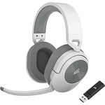 Corsair HS55 Wireless Gaming-Headset - Geringer Latenz 2,4-GHz-Wireless- oder Bluetooth, Dolby® Audio 7.1-Surround-Sound, Leichtgewicht, Omnidirektionales Mikrofon, Zugängliche Tasten - Weiß