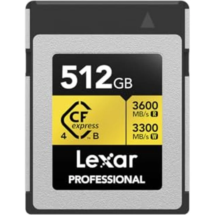 Lexar Carte Professional CFexpress 512 Go Type B Gold 4.0 Series 3600R/3300W MB/s, Speicherkarte mit extrem hoher Geschwindigkeit – Bild 1