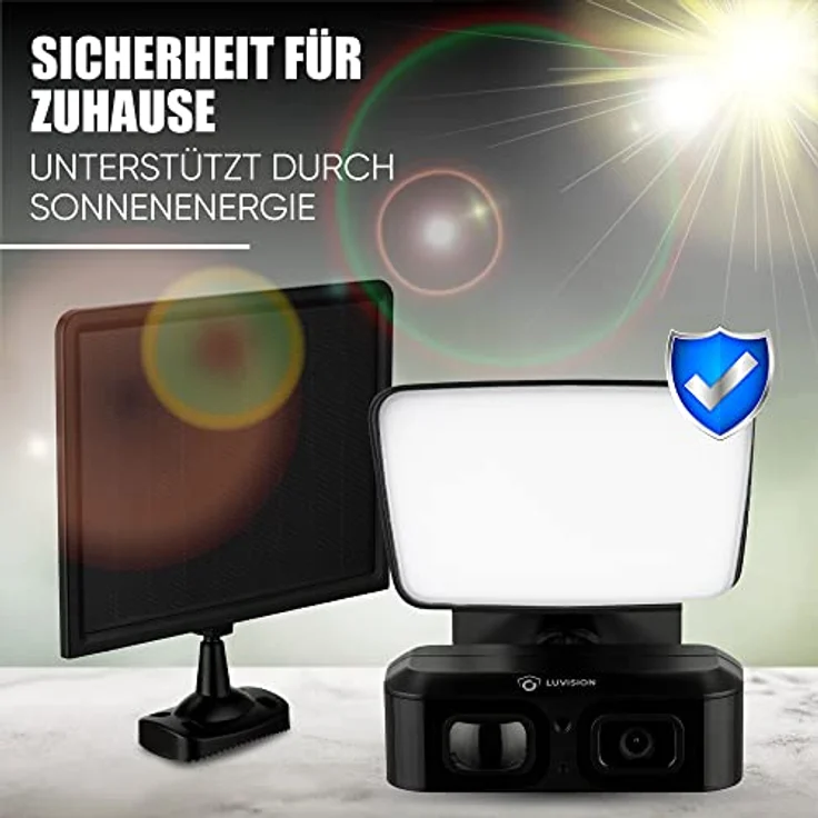 LUVISION LV-G-2035 Überwachungskamera 4G / LTE Solar Flutlicht Lampe, Full-HD, 10 Monate Laufzeit, IP66, schwarz – Bild 4