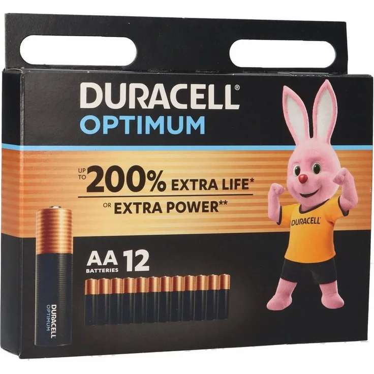 Duracell MN1500 AA Mignon Batterie Optimum 12er Blister, 1,5 Volt, LR6, 12er Pack - Duracell