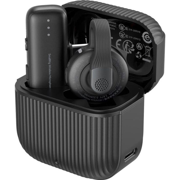 SmallRig 5718 S70-C1, Drahtloses Mikrofon mit USB-C Adapter für Smartphones, Schwarz, 48 kHz/24-bit Klang, Rauschreduzierung und lange Laufzeit