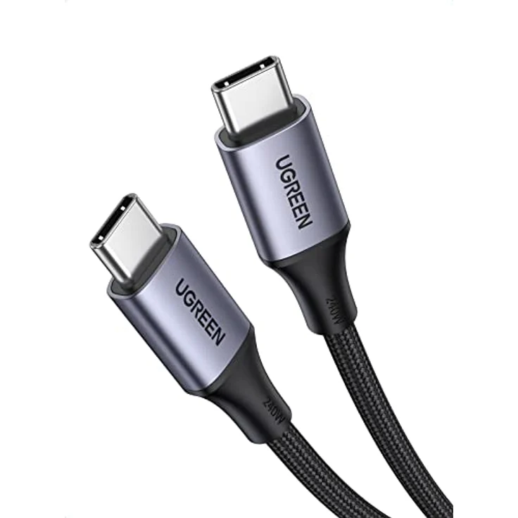 Ugreen USB-C zu USB-C Ladekabel, Power Delivery 240W 5A, 2m, Grau (Modell: 90440 US535) – Bild 1