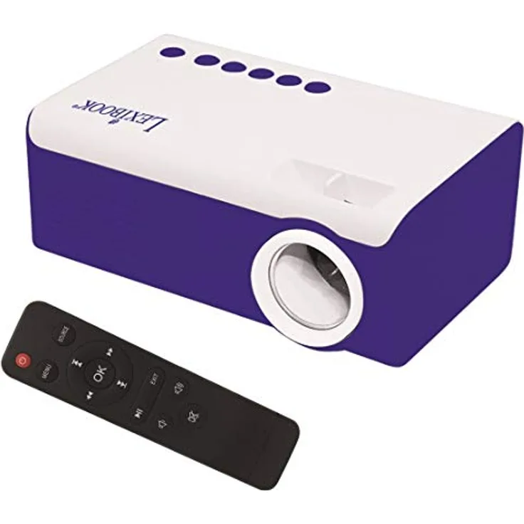 Lexibook PRJ150 Mini HD Videoprojektor, Heimkino, HDMI/USB/AV/Micro SD-Konnektivität, blau/weiß