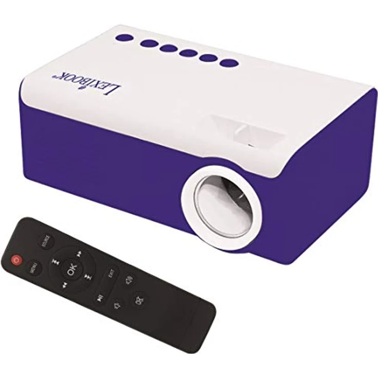 Lexibook PRJ150 Mini HD Videoprojektor, Heimkino, HDMI/USB/AV/Micro SD-Konnektivität, blau/weiß – Bild 1