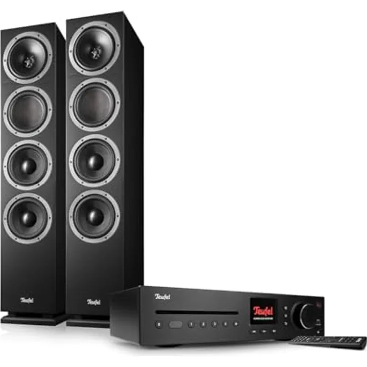Teufel Theater 500 KOMBO 2, Leistungsstarke Stereoanlage mit Bluetooth aptX, DAB+ Digitalradio, WLAN, CD-Receiver, USB, Schwarz